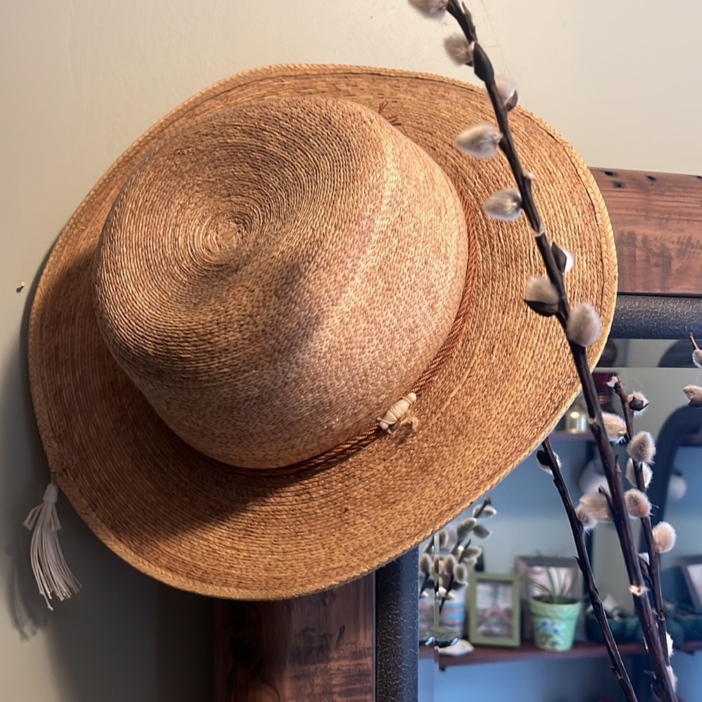 Vintage Sahuayo Legitimo Straw Sun Hat - made in Mexico  size 57 or Medium